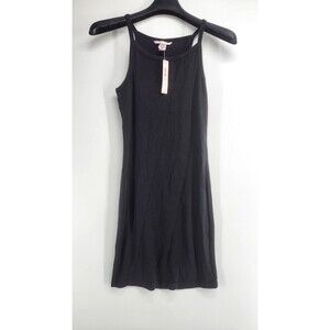 Victoria's Secret Small Black Luxe Ribbed Modal Mini Slip Dress NWT